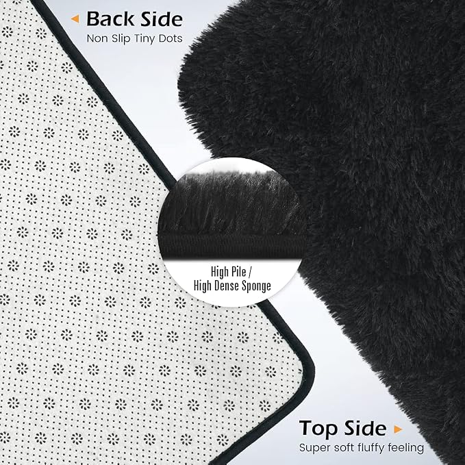 Amearea Shag Fluffy Area Rug for Bedroom Girls Living Room, Extra Soft and - Image 7
