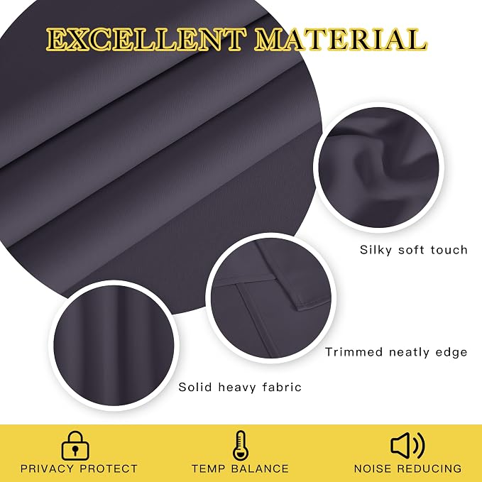 NICETOWN Blackout Curtains 72 inches Long, Grommet Privacy Window Thermal - Image 2