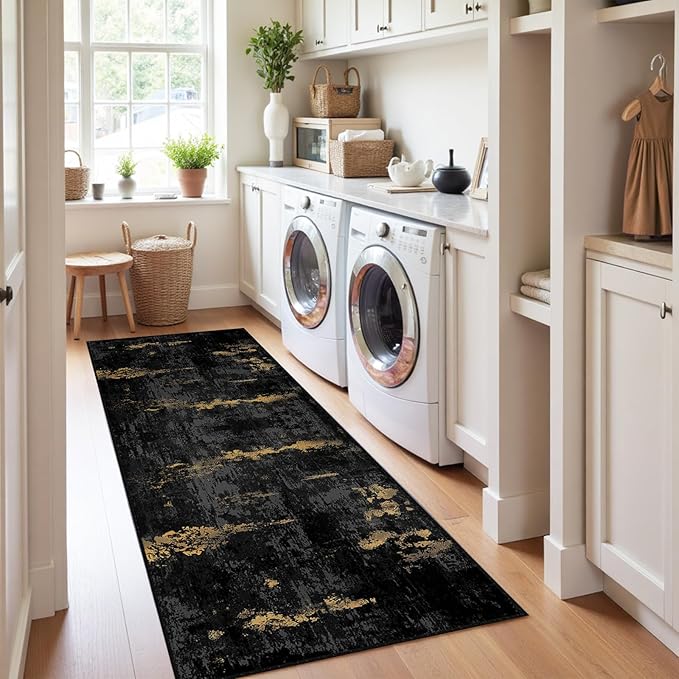 Washable Area Rugs 2'x10' Non-Slip Modern Abstract Soft - Image 4