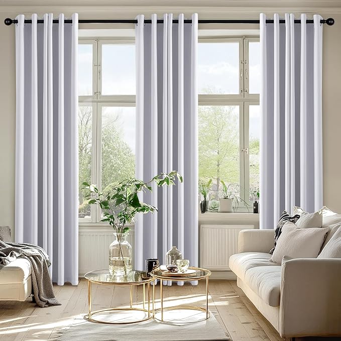 MIULEE Blackout Curtains for Bedroom 2 Panels 40x84 Inch Long Greyish White | - Image 6