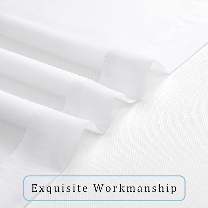 White Sheer Curtains for Kitchen Valance Set of 2, Small Short Modern Rod - Image 3