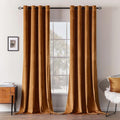 MIULEE Velvet Curtains Gold Brown Elegant Grommet Curtains Thermal Insulated by MIULEE