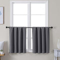 Simplebrand Ava Grey Short 24 Inches Blackout Curtain 2 Panels Set, Half Window by Simplebrand