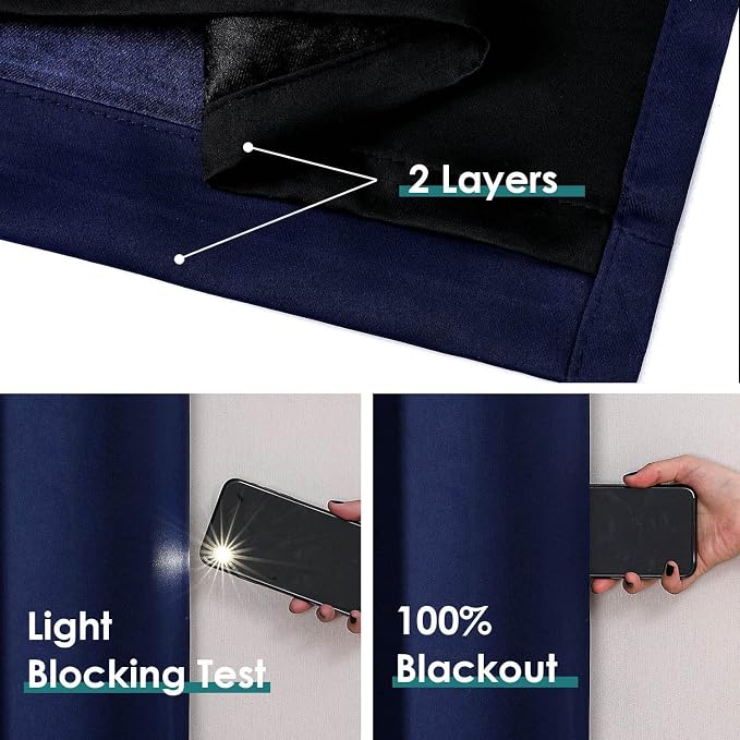 ChrisDowa 100% Blackout Curtains 78 inch Long - Image 4