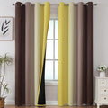 Estelar Textiler Brown and Yellow Gradient Blackout Curtains by ESTELARTEXTILER