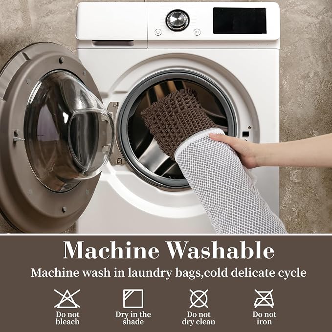 RESARE Waffle Bath Mat for Bathroom Non Slip Bathroom Rugs 17x24 Dark Brown | - Image 6