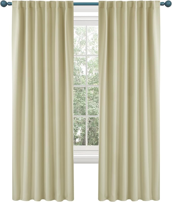 Deconovo Blackout Curtains, Thermal Insulated, W52 x L72 2 Panels, Back Tab by Deconovo
