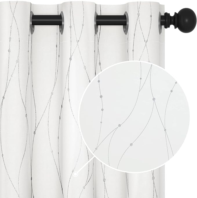 Deconovo White Curtains 84 Inches Long, Room Darkening Curtain, Thermal by Deconovo
