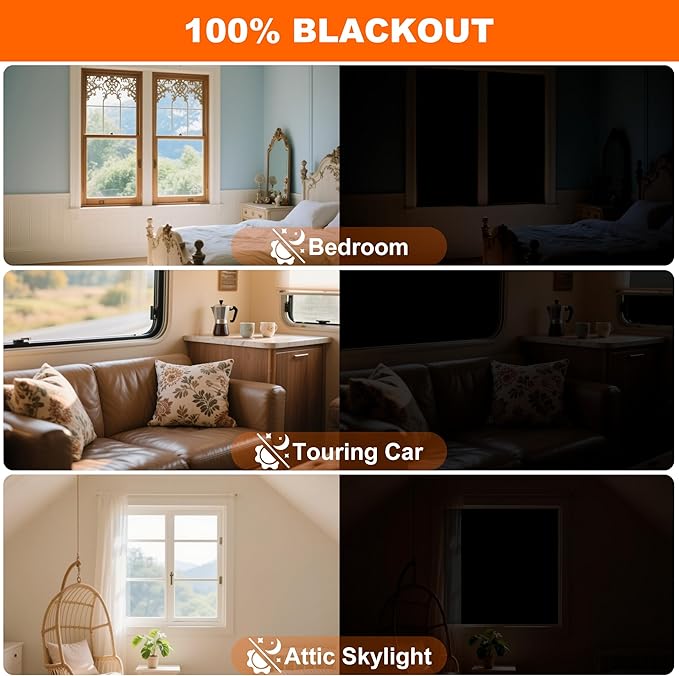 100% Blackout Curtains for Bedroom 2 Pack 79"x57" Portable Window Blinds Cover - Image 5