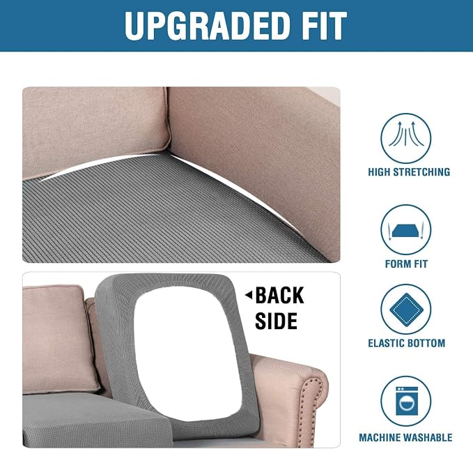 H.VERSAILTEX Super Stretch Individual Seat Cushion Covers Sofa Covers Couch - Image 6