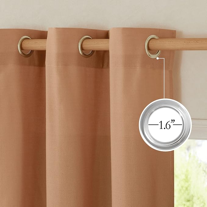 NICETOWN Linen Flax Semi Sheer Curtains 94" Length, Grommet Window Treatments - Image 6