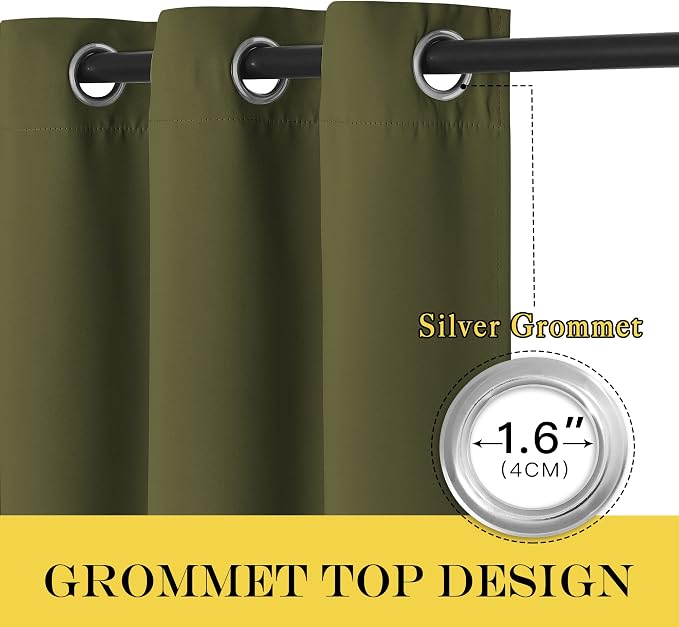 NICETOWN Bedroom Curtain Room Darkening Drapery 102 inches Length - Image 6