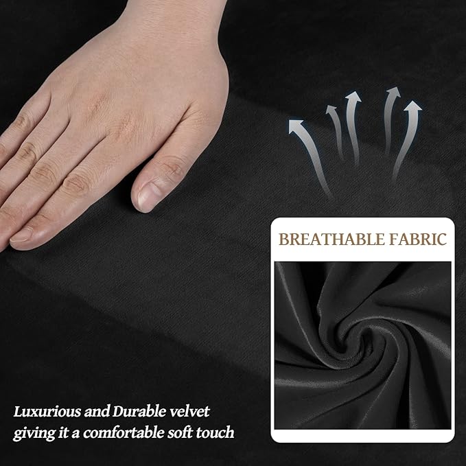 WEERRW 4 Pieces Velvet High Stretch Couch Covers - Image 4