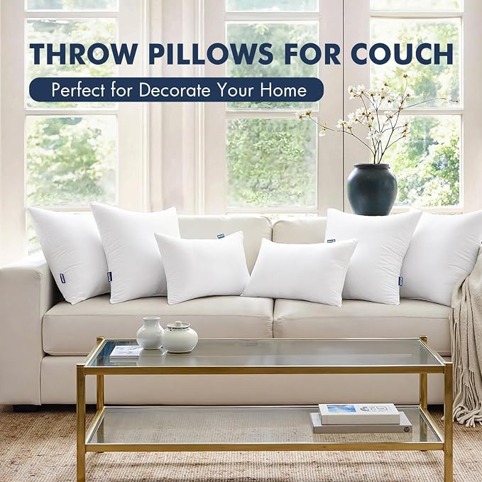 MIULEE 16x16 Throw Pillows Inserts 2 Pack, Decorative Pillows - Image 2