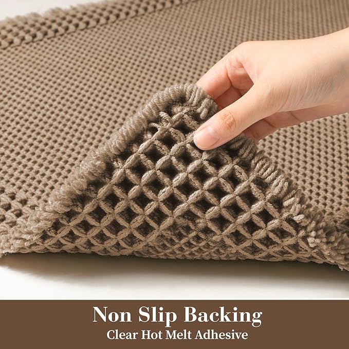RESARE Waffle Bath Mat for Bathroom, Non Slip Bathroom Rugs 17"x24" Brown | - Image 4