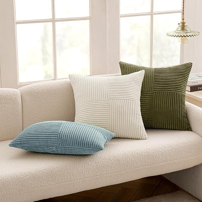 MIULEE Sky Blue Decorative Lumbar Throw Pillow Covers 12x20 Inch - Image 5