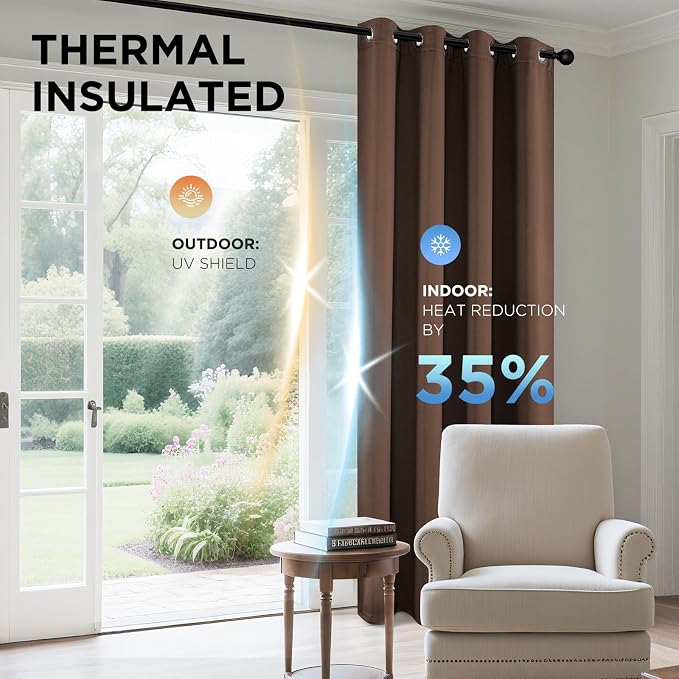 Joydeco Blackout Curtains 72 Inch Length 2 Panels Set, Thermal Insulated Long - Image 5
