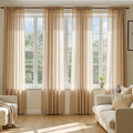 MIULEE Brown Sheer Curtains 84 Inches Long 4 Panels 42 x 84 Inches | Light by MIULEE