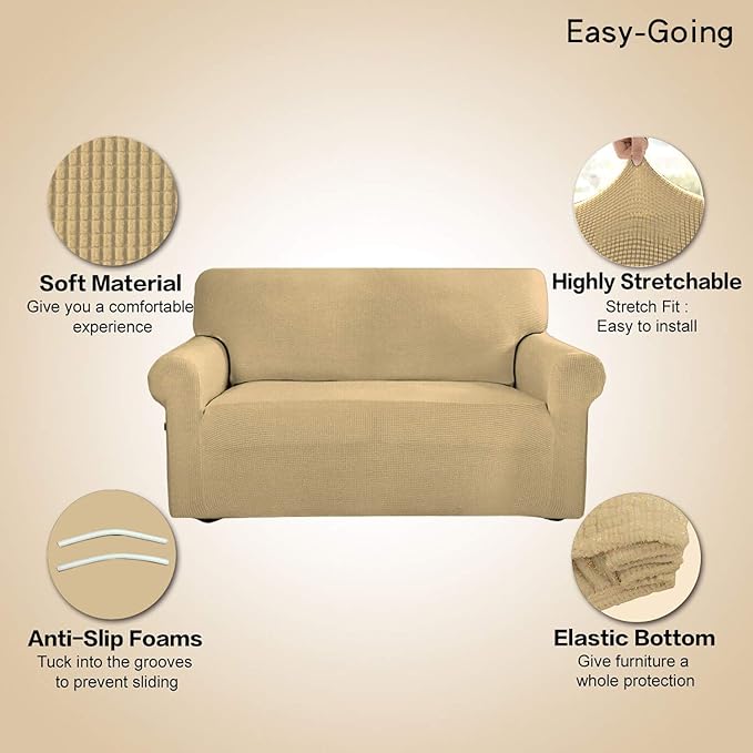 Easy-Going Stretch 4 Seater Sofa Slipcover 1-Piece Sofa Cover Furniture - Image 4