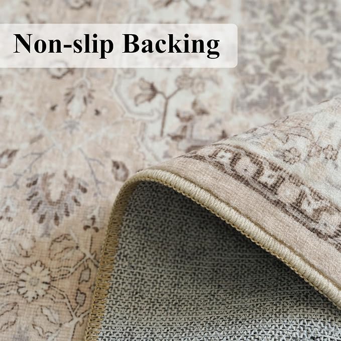 Washable 2x4 Entryway Area Rugs: Vintage Water Resistant Kitchen Rug Non-Slip - Image 6