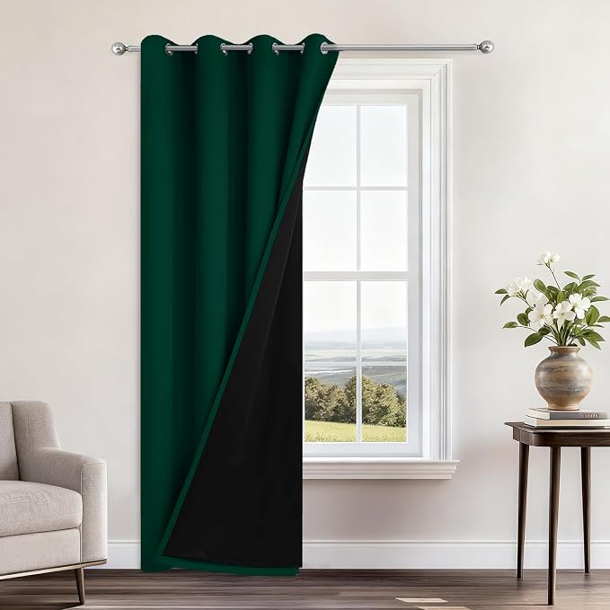 Yakamok 100% Blackout Curtains 96 Inches Long, 2 Thick Layers Heat and Full by Yakamok