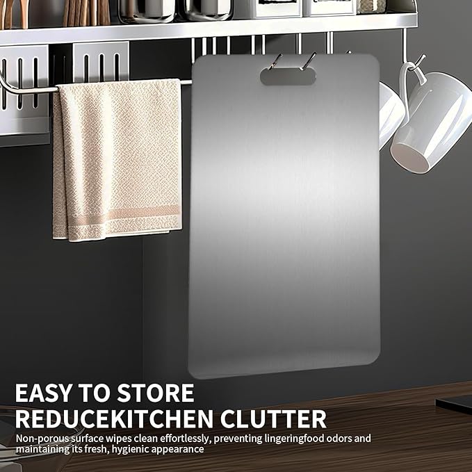 Katuchef Titanium Cutting Board 2025 New Pure Titanium Cutting Boards for Kitchen Double Sided Cutting Board Non Toxic,Hygiene Durable Chopping Board Suitable for Dishwasher Safe(18.11 * 11.81)