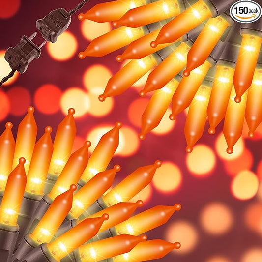 150LIGHTS Orange Extra-Bright with End Connectors Halloween Decorative Lights 9.72m UL Certified Mini String Light Set Waterproof for Halloween Home Garden Christmas Tree Party Patio Wedding