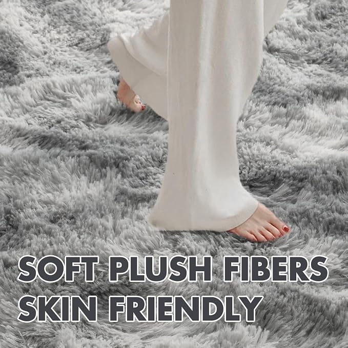 7x10 Ft Extra Large Shag Rugs for Living Room, Tie Dyed Ultra Soft Fluffy Furry - Image 4