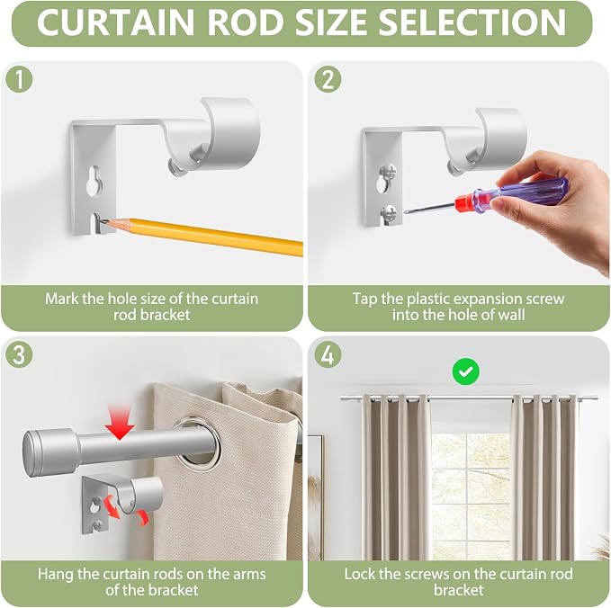 5/8” Diameter Curtain Rods 30-45 Inch, - Image 4