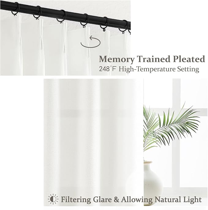 High Ceiling Pure White Extra Long 120 Inch Curtains - Image 3