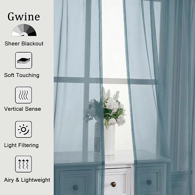 Gwine Extra Long Sheer Curtains 108 Inches Long - Image 4
