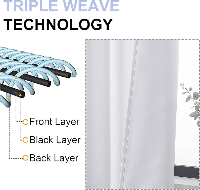 Simplebrand Ava Pure White Light Filtering Curtains - Image 5
