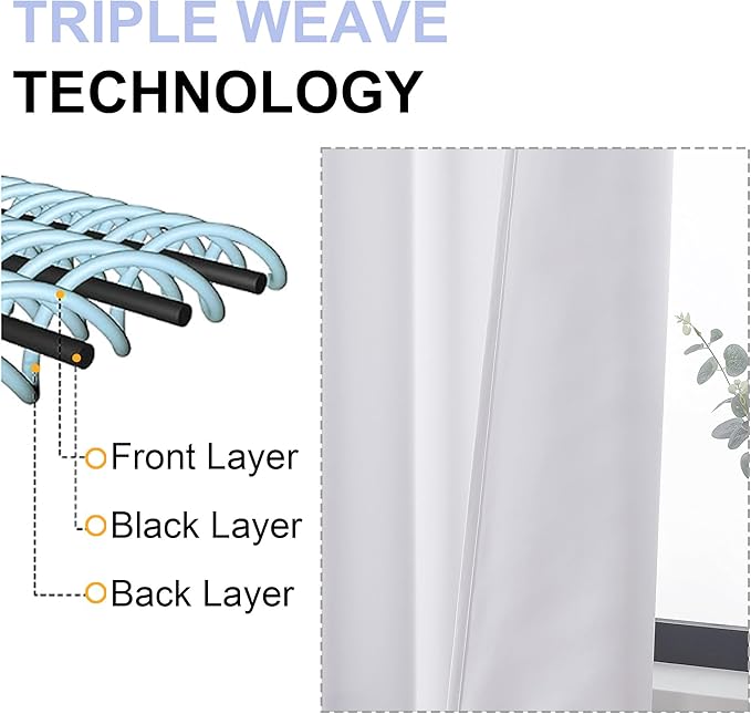 Simplebrand Ava Pure White Light Filtering Curtains - Image 5