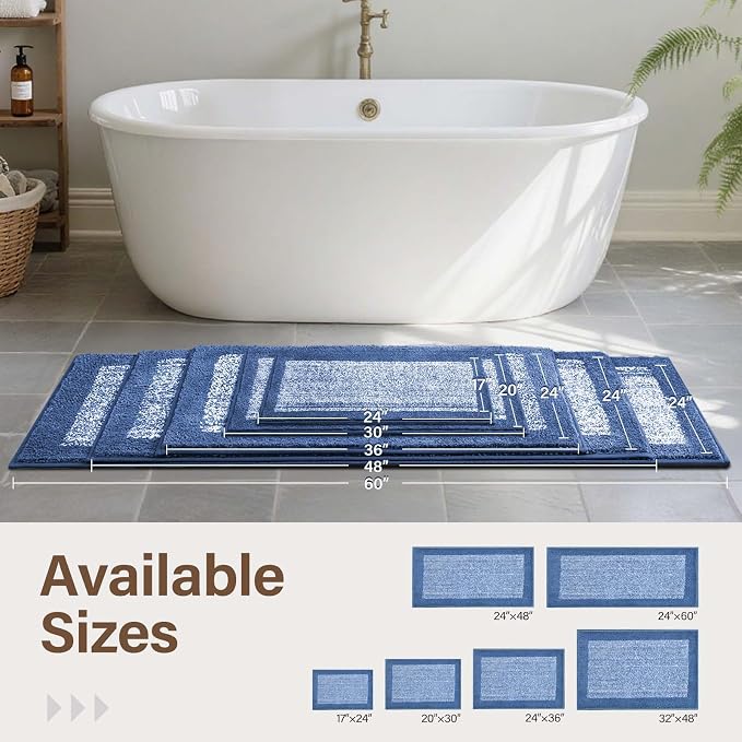 48x32 Large Bathroom Rugs Washable Non Slip, Soft Absorbent Quick Dry Mats - Image 6