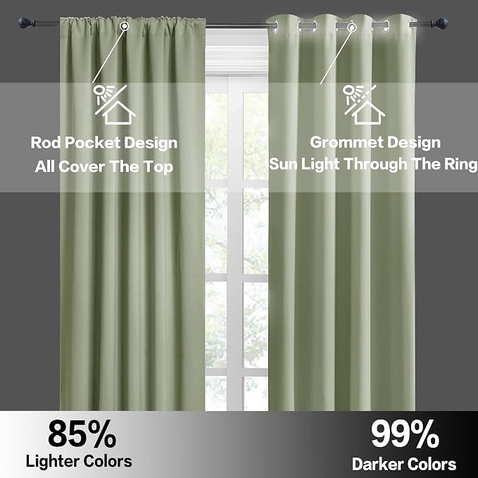 RYB HOME Blackout Privacy Bathroom Window Curtains, Short Thermal Insulated - Image 6