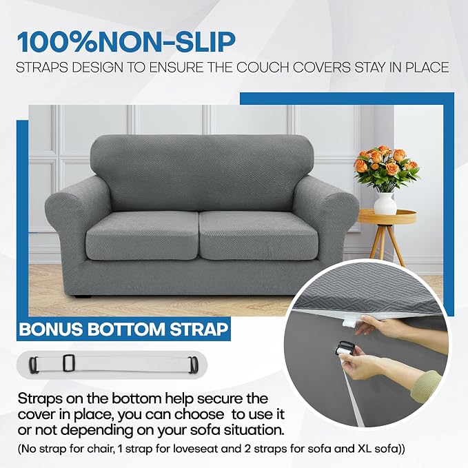XINEAGE 2026 New 4 Pieces Extra Large Couch Covers - Image 5