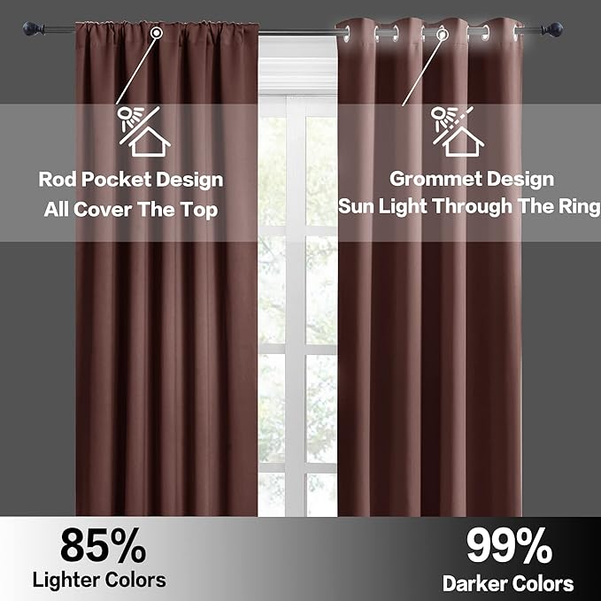RYB HOME Small Curtains for Bathroom Window, Heavy Duty Thick Privacy Panels - Image 6