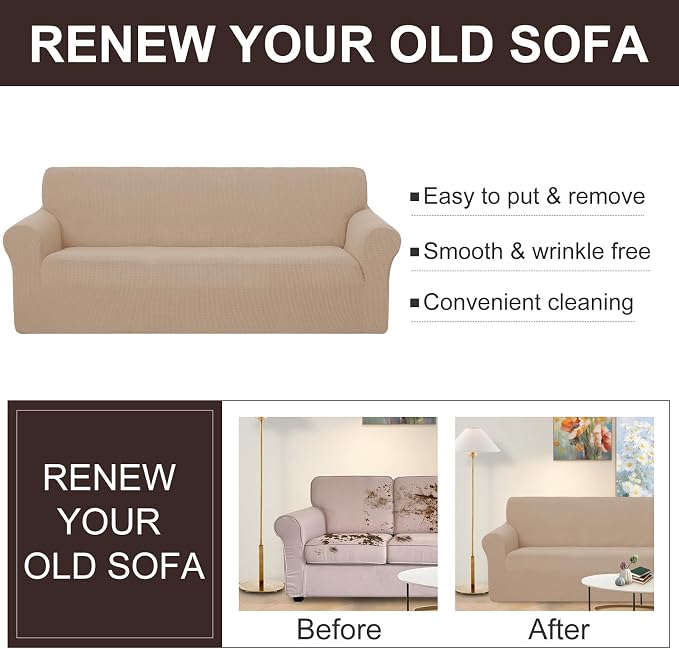 U-NICE HOME Oversized Stretch Loveseat Couch Cover Sofa Covers Washable Sofa - Image 5