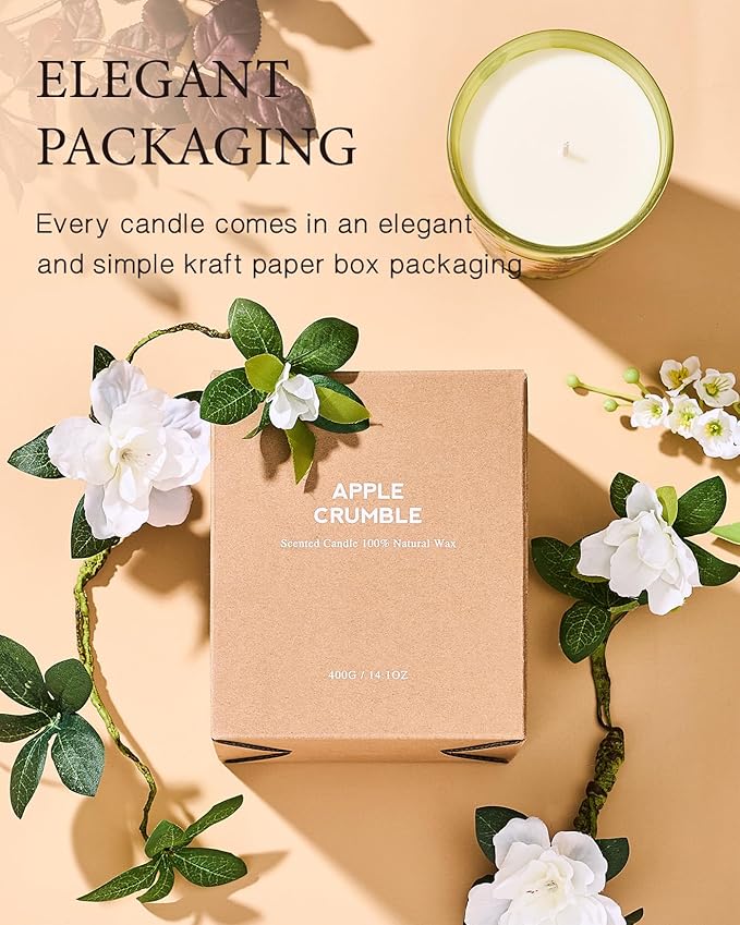M&SENSE Lavender Glow Scented Natural Soy Wax Candle, 14.1oz 60 Hours Long Lasting Slow Burning Candles for Home Decor, Aromatherapy Candle for Stress Relief