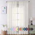 Aiyufeng Ivory Curtains 108 inches Extra Long 2 Panels Set, Rod Pocket Elegant by Aiyufeng
