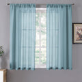 Tollpiz Short Sheer Curtains Linen Textured Bedroom Curtain Sheers Light by Tollpiz