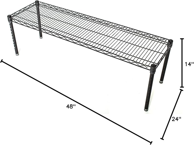 Omega Products Corporation 24" Deep x 48" Wide x 14" High Black Stationary Dunnage Rack