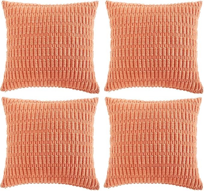 Fancy Homi 4 Packs Boho Coral Decorative Throw Pillow Covers 26x26 Inch by Fancy+Homi
