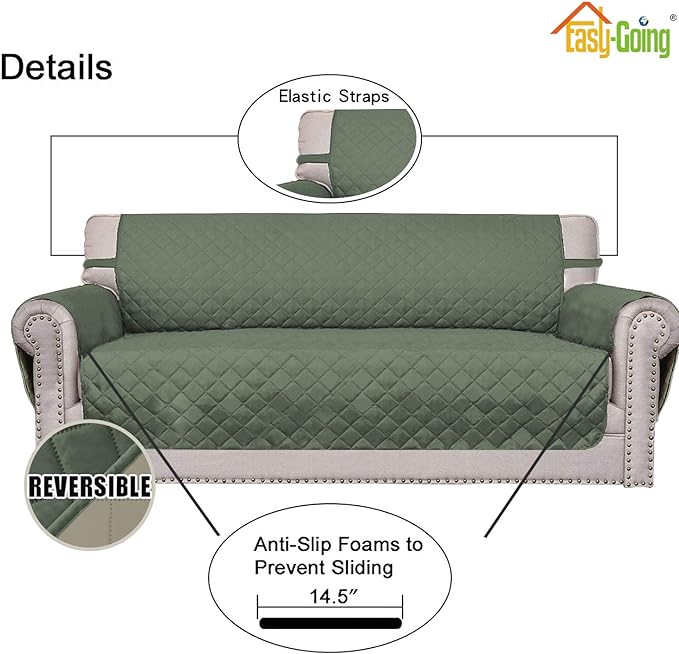 Easy-Going Reversible Couch Cover, Small Chair, Water Resistant Furniture Mat - Image 3