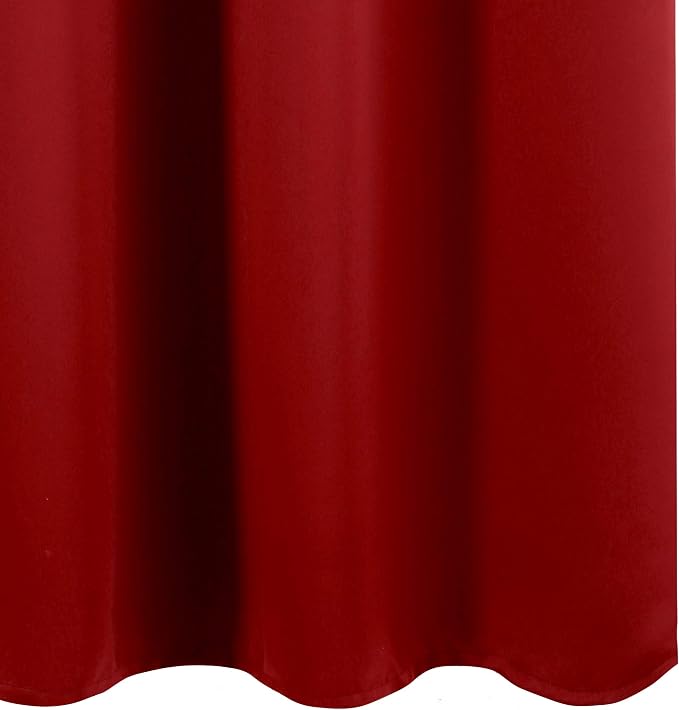 Dark Red Thermal Blackout Curtains/52 x 95 Inch/Set of 2 Panels Room Darkening - Image 8