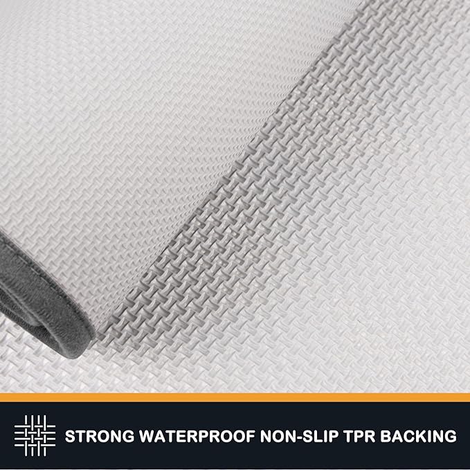 PURRUGS Dirt Trapping Door Mat 24" x 35.5", Non-Slip/Skid Machine Washable Entryway Rug, Dog Doormat, Super Absorbent Welcome Mat for Muddy Wet Shoes and Paws, Grey