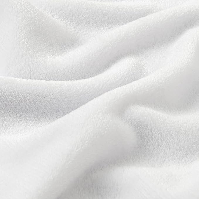 BEDELITE Fleece Blanket Soft Plush King Size Bed Blanket White 108"x90" | Ultra - Image 4