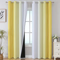 Estelar Textiler Ombre Yellow and Greyish White Blackout Curtains 96 Inches Long by ESTELARTEXTILER