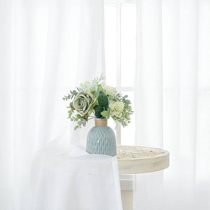 Extra Long White Linen Curtains 102 Inch Length - Image 3
