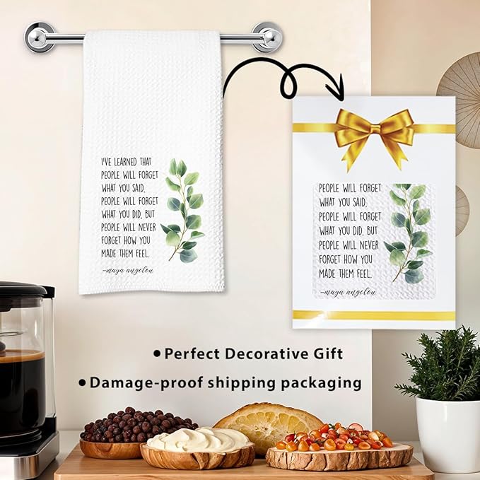 Inspirational Kitchen Hand Towel, Hostess Gift for Women, Christian Quote Waffle Weave Towel, Faith Decor Accent for Kitchen or Bathroom